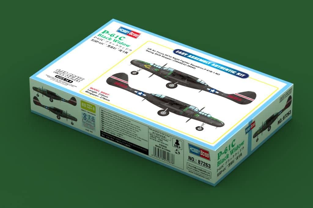 Hobby Boss 087263 1/72 P-61C Black Widow - Modellino di ferrovia in plastica, accessori per modellismo, multicolore