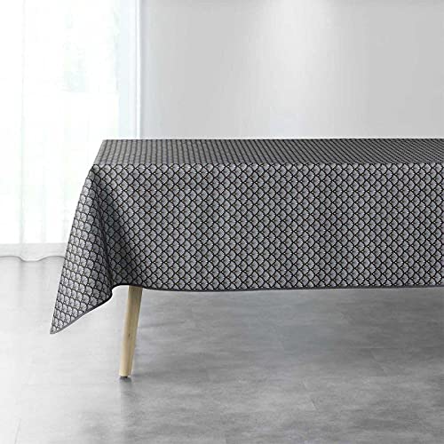 Nappe Artchic XGAGHB 3m50 x 1m50 Gris Anthracite Rectangulaire Anti tache et infroissable en Polyester pour Table à manger