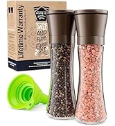 HOME EC Original Gun Metal Black Salt and Pepper Grinder Set - Adjustable GM Black Salt Grinder &...