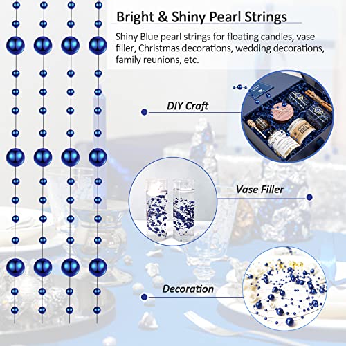 50Pcs Floating-Look Pearl Strings for Floating Candles, Faux Pearls for Vase Filler, Centerpiece Table Decorations for Wedding, Party, Event - Image 5