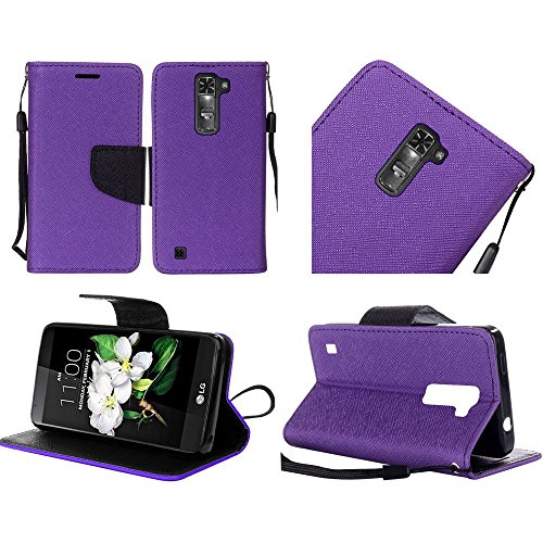 Bastex Lg K7 Tribute 5 Case, Premium Purple Pu Leather Flip Wallet Credit Card Case Cover For Lg K7 Tribute 5 #TOP20