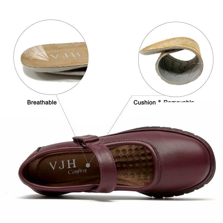 Image of VJH confort Women s Mary Jane Flats, Breathable Comfort Round Toe Low Heel Slip-on Light Weight Walking Shoes