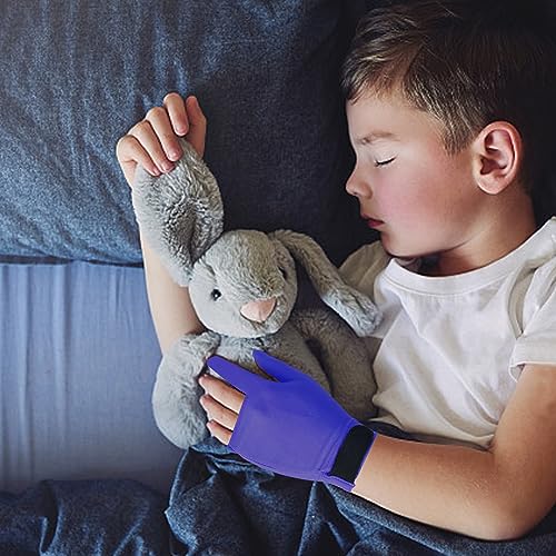 Image of Yxmeiguo 4pcs Thumb Sucking Guard Gloves Kids Anti Thumb Sucking Glove Chewy Compression Thumb Sucking Stop Nail Biting Finger Biting Glove for Kids Thumb Guard for Ages 5-12