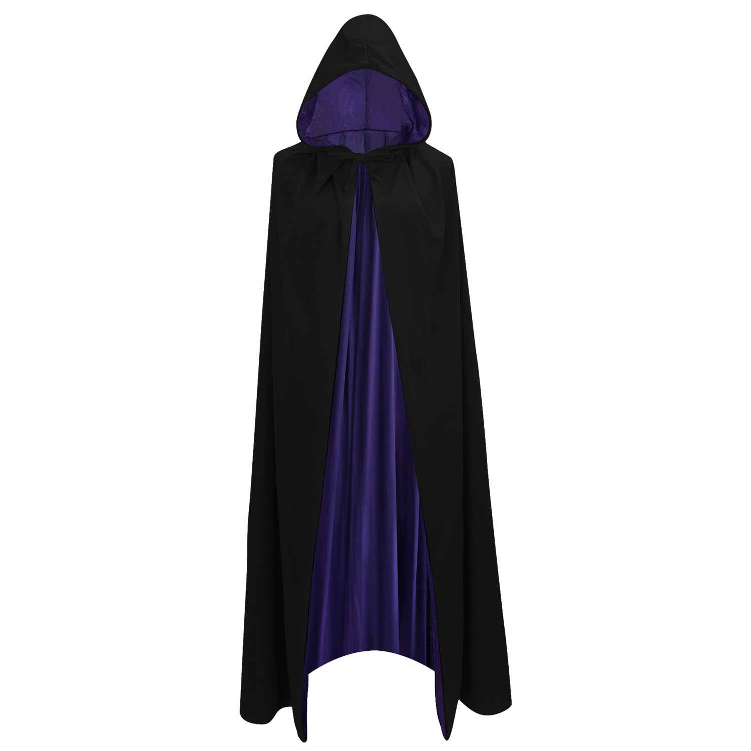 Ynaice Black & Purple Hooded Cape Halloween Christmas Cloak Fancy Dress Vampire Witch Wizard Role Play Cosplay Accessories Halloween Costumes