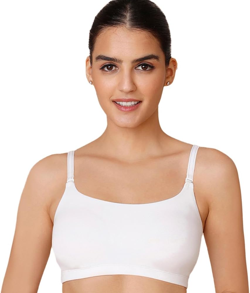 Women's Cotton Wire Free Casual Bralette T-Shirt Bra Bra, NYB165, Black, XS, 1N