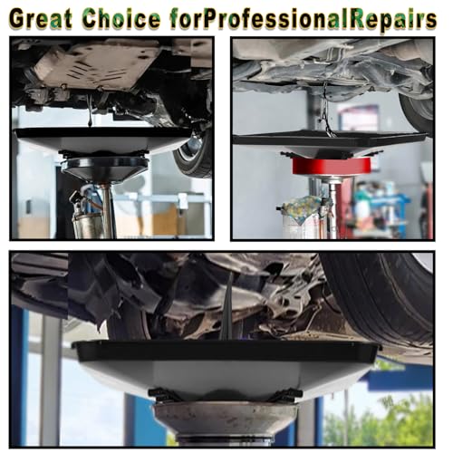 Image of Oil Drain Drip Pan for Under Car with 22 inch Square No Splatter Pad Oil Drip Tray Transmission Garage Automotive Driveway