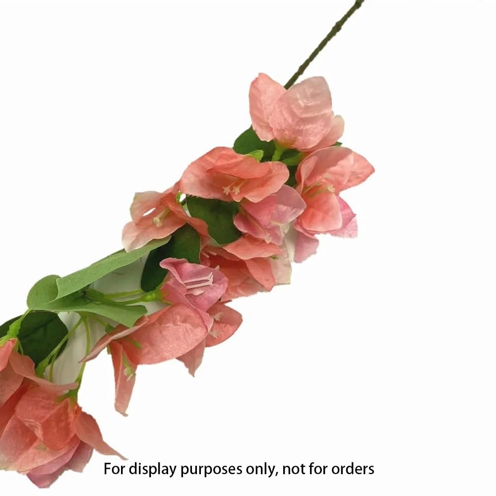 20 piezas de vid de flores de buganvilla trepadora Artificial, combo de flores falsas de 78cm, 24 cabezas de flores artificiales de otoño de seda largas(Deep Pink)