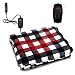 Zone Tech Car Heated Travel Blanket – Black and White Premium Quality 12V Automotive Comfortable Heating Car Seat Blanket Great for Winter