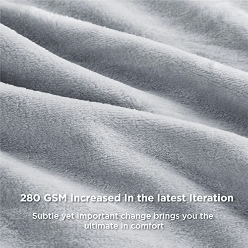 Bedsure Fleece Blanket Queen Blanket Light Grey - Bed Blanket Soft Lightweight Plush Fuzzy Cozy Luxury Microfiber, 90X90 Inches #TOP4