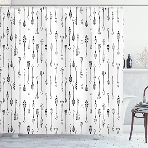 Ambesonne Tribal Shower Curtain, Pattern in Prehistoric Style Traditional Tools