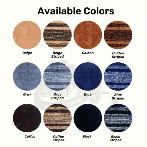 Image of Gray Striped Washable Polyester Car Seat Cover Non-Slip Mat for All Cars and Sofa Sets (3 Pieces Set)