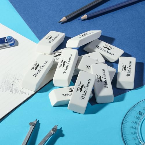 Image of Mr. Pen- White Pencil Eraser, 12 Pack | Large Latex Free Block Erasers for School, Office, Art Sketching, Homework, Exams, Clean Smudge-Free Correction