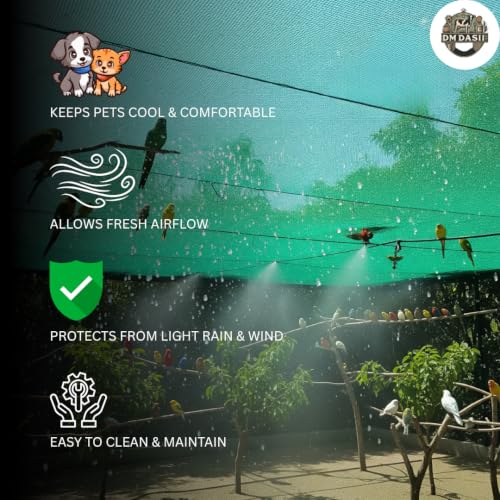 Image of DM DASII Green Shade Net 90-95% UV Stabilized Sun Shade Net for Garden, Nursery, Terrace, Balcony, Greenhouse & Agriculture | Heavy Duty HDPE Shade Cloth with Reinforced Edges (6 * 4 ft)