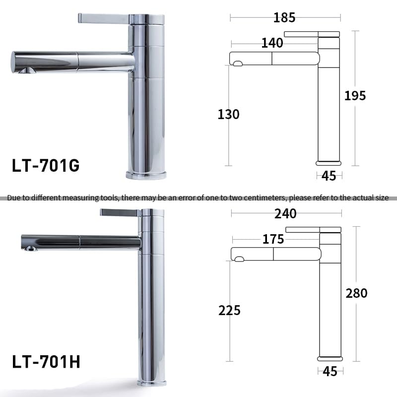 Robinet de lavabo orientable 360° avec commande à une main fluide LT-701