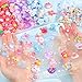 100Pcs 4 Mixed Colors Slime Charms Assorted Cute Jelly Embellishments, Random Bulk Flatback Resin Ornament Bear Star Kawaii Slime Accessories for Phone Junk Case, Scrapbooking Crafting & DIY Decor