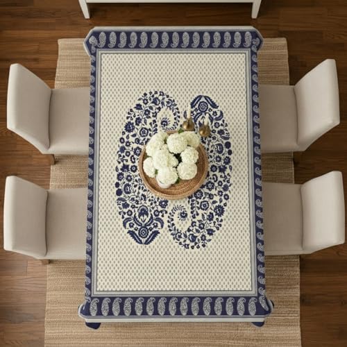 Image of STITCHNEST 'Tavola Luxe Series' Dining Table Cover 60x90 Inches | 6 Seater - 8 Seater Rectangular Dining Table Cover | Premium Fabric, Washable & Colour Fast
