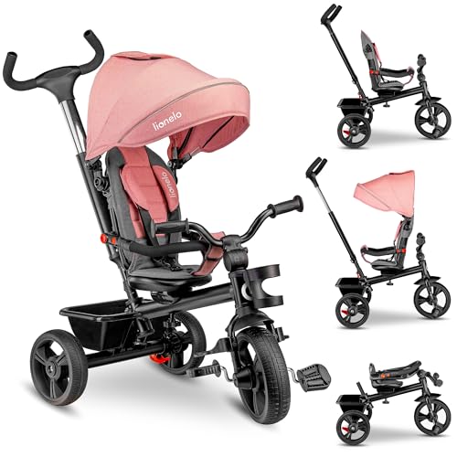 Lionelo Haari 2 in 1 Triciclo bici e passeggino fino a 25kg, Pieghevole, Fronte mamma e fronte strada, Regorabile compatto con Borsa e portabibite, Cinture a 3punti Triciclo per bambini da 1 a 5 anni