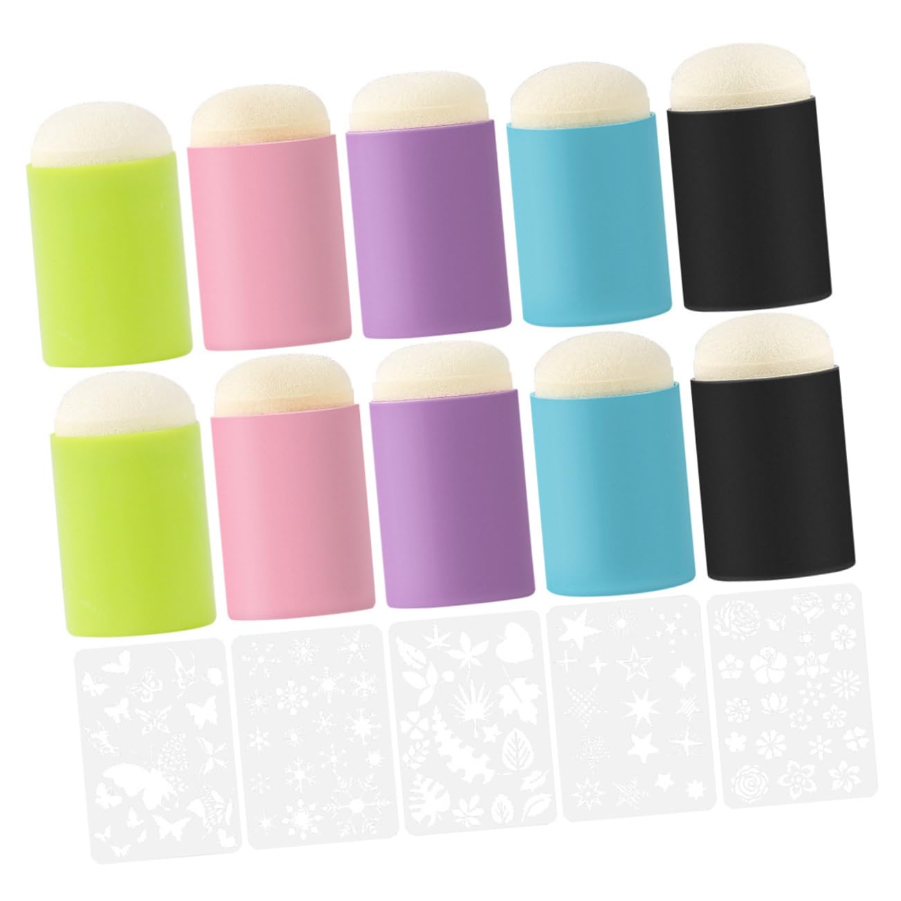 HOODANCOS DIY Painting Ruler Templates Finger Sponge Dauber 15pcs Ink Tool Set for Creative Art Making