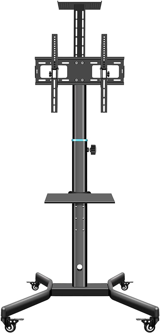 OLSKFUH Rolling Tv Stand, Mobile Tv Cart, Mobile Tv Stand, Tv Swivel Tall Floor Tv Stand On Wheels Height Adjustable Shelf,