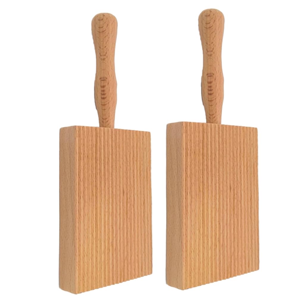 CTRLZS Pasta Making Board, Gnocchi Board, Beech Wood Gnocchi Board Butter Board Dough Scraper for Pasta and Cultured Butter,B