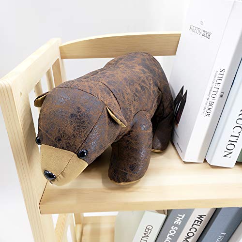 Faux Leather Fabric Animal Door Stopper Bear Lover Gifts Decorative Doorstops Book Stopper Wall Protectors, Anti Collision Cute Bear #TOP3