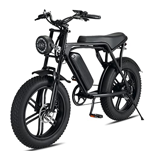 Electric Bikes for Adult, 48V 15Ah Removable Battery 20 Inch Fat Tire Electric Bike, Mountain Bike Dirt Ebike for Adults 60-100km, 32 MPH Shimano 7-Speed, with LCD Display (Black)