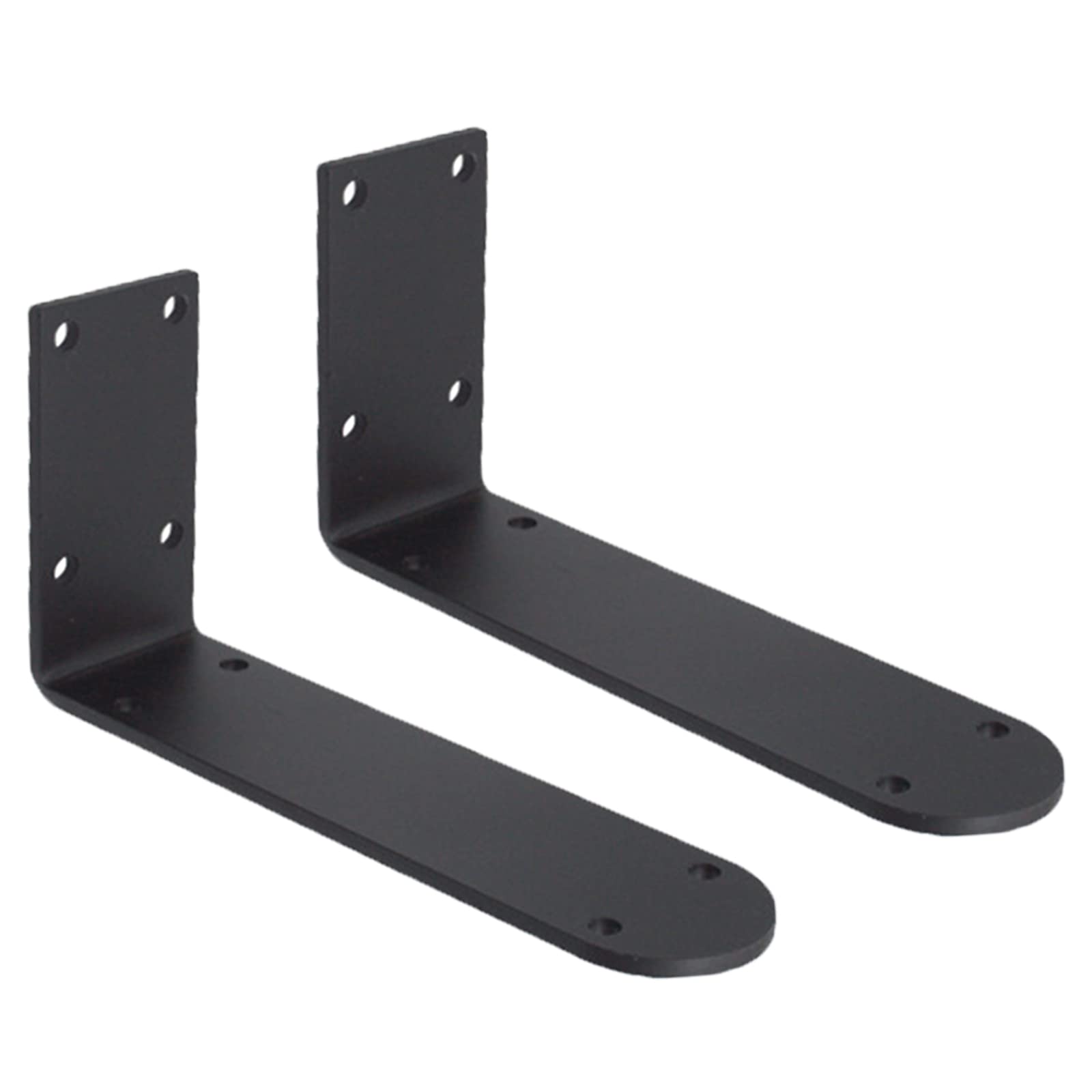Staffe per Mensole Pesanti Neri Carica 150KG 2 Pezzi Supporti per Mensola Industriali a Forma di L Reggimensole per Montaggio a Parete in Metallo di Ferro, Allargata e Addensata (235mm/9.3in)