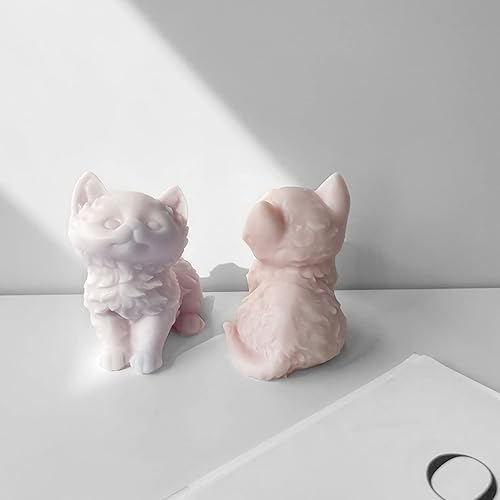 Miniatura 4 de Moldes para velas de gato sentado, molde de silicona de animales 3D para hacer velas, bricolaje hecho a mano, jabón hecho a mano, molde de resina