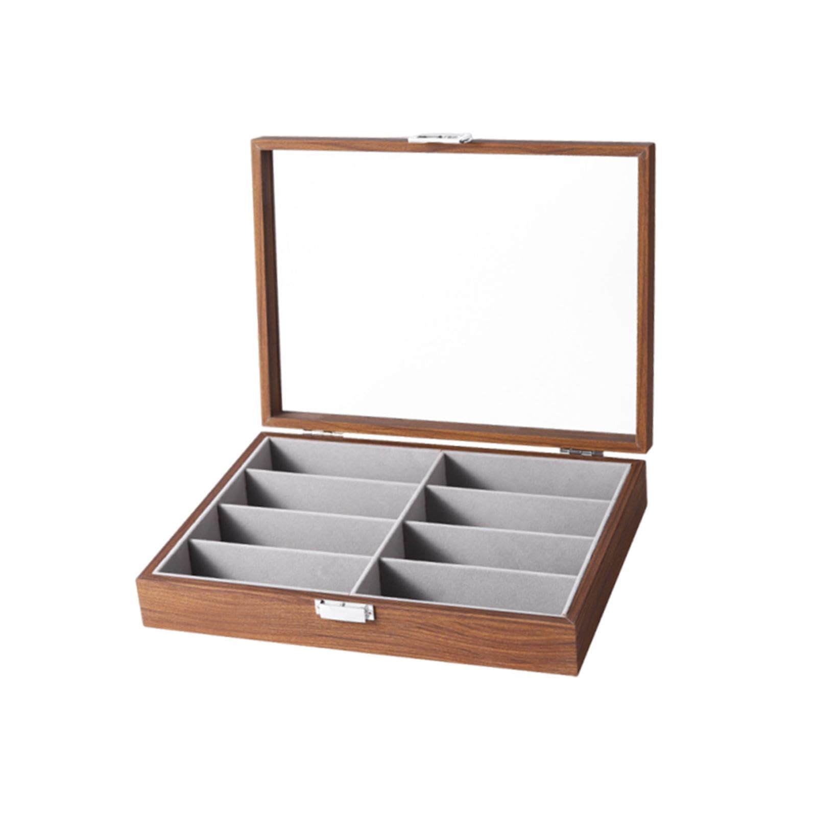 Organizzatore per Occhiali Da 8 Scomparti, Contenitore per Occhiali Da, Organizer per Gioielli con Coperchio Trasparente per Tavolo.
