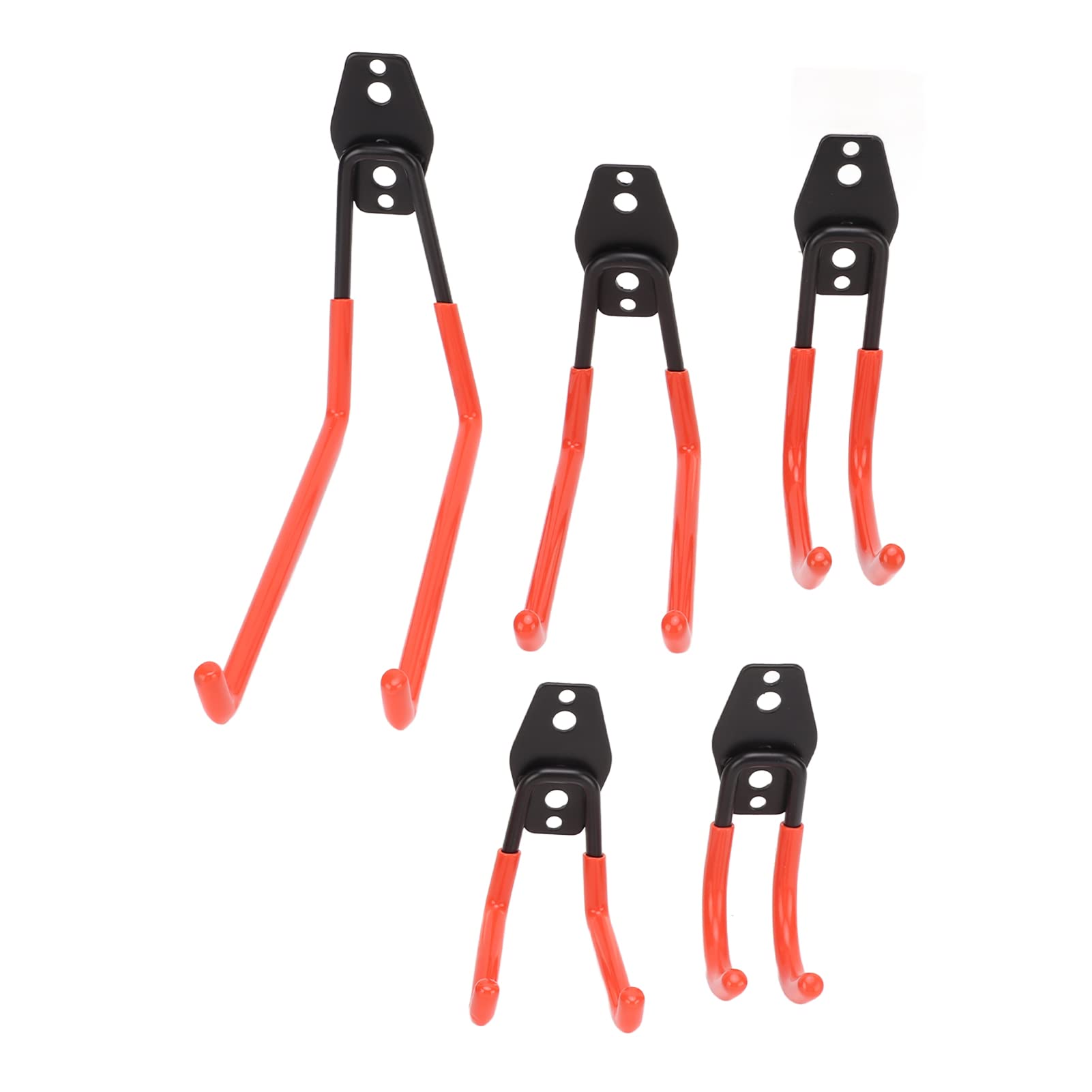 5 unids/set 40kg almacenamiento en garaje ganchos dobles soporte de montaje en pared resistente colgador para RV sótano silla escalera bicicleta (Naranja)