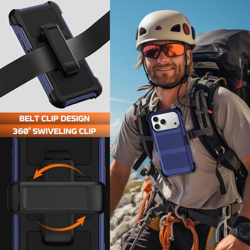 Coque iPhone 17 Pro robuste avec clip ceinture contre les chutes