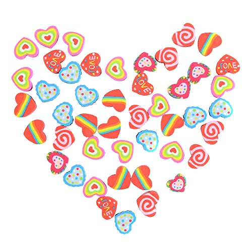 300Pcs Heart Mini Erasers for Kids Bulk Small Cute Pencil Erasers for Valentines Day Gifts Classroom School Rewards Party Favors