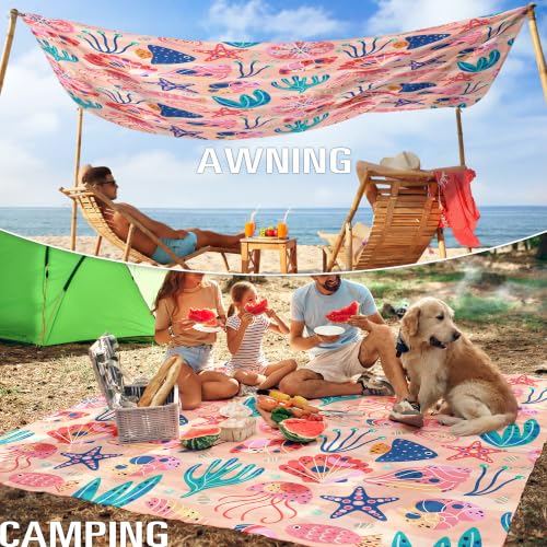 Beach Blanket Sandproof Waterproof Oversized 78"x81" Compact mat miniatura 6