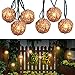 LIDORE Rattan Christmas String Lights, Mini Globe Wicker Lights for Patio, Wedding, Garden and Party, Brown Rattan and Green Cord, 7.92Ft Indoor/Outdoor