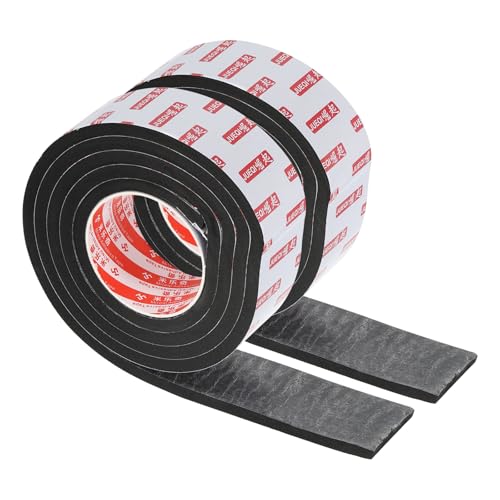 Image of PATIKIL 2 inch W x 3 /8 inch T x 6.6Ft Double Sided Foam Tape, 2Rolls EVA Multipurpose Self Adhesive Weather Sponge Stripping for Home Decorations, Card Scrapbooking DIY Craft Project, Black