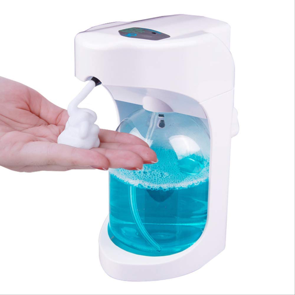 Dispenser di Sapone da Cucina per Bagno Touchscreen A Parete con Dispenser di Sapone Liquido da 500 Ml Bianca