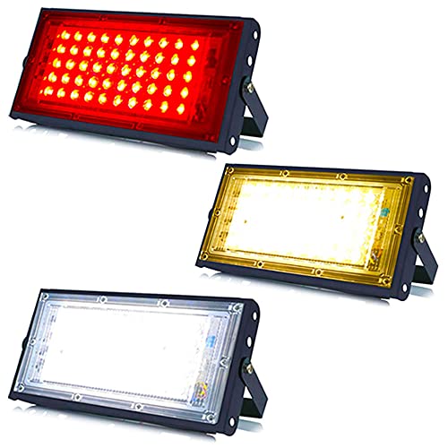 Image of MLD 30w Led Flood Lights IP66 Waterproof Indoor Outdoor Led Brick Focus Street Light Multi color Combo Set | Red, Yellow, White| Pack of 3