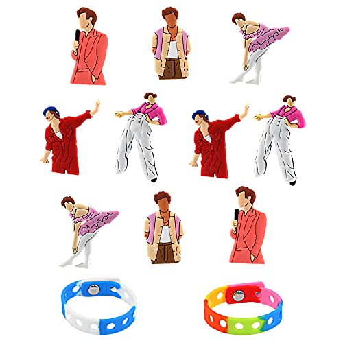 FUNTEKS 10 PCS Harry Shoe Charms, PVC Shoe Charms with Wristband for Crocs Clog Shoes, Shoe Decoration Charms for Girls Adults Kids Party Favor Supplies Birthday Gifts