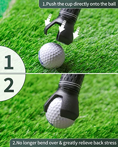 Vibit 3-Prong Golf Ball Retriever Grabber For Putters Golf Pick-Up Claw Plastic Grip Sucker Tool Portable Back Saver With Stainless Steel Screw, 4 Pack #TOP1