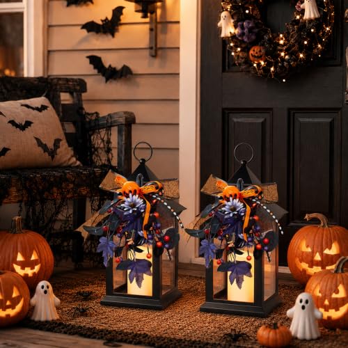 Image of Halloween Lanterns Decorative Indoor, 14 inch Black Outdoor Lantern, 1 Pack