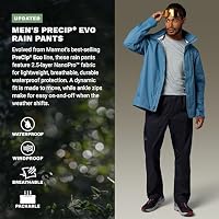 Marmot Herren PreCip Evo Pant, wasserdichte Hose, atmungsaktive Überziehhose, leichte Regenhose, Winddichte Trekkinghose, ideal für Wandern, Black, L – Ansicht 5