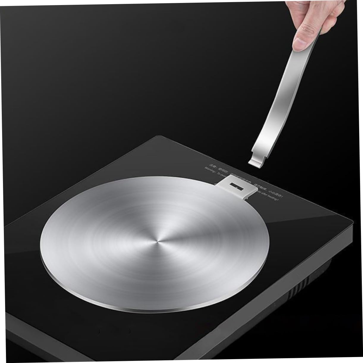 GALPADA Placa Conductora De Calor De Acero Inoxidable para Cocina De Inducción Asa Desmontable Difusor De Calor para Estufas Eléctricas y Convertidores