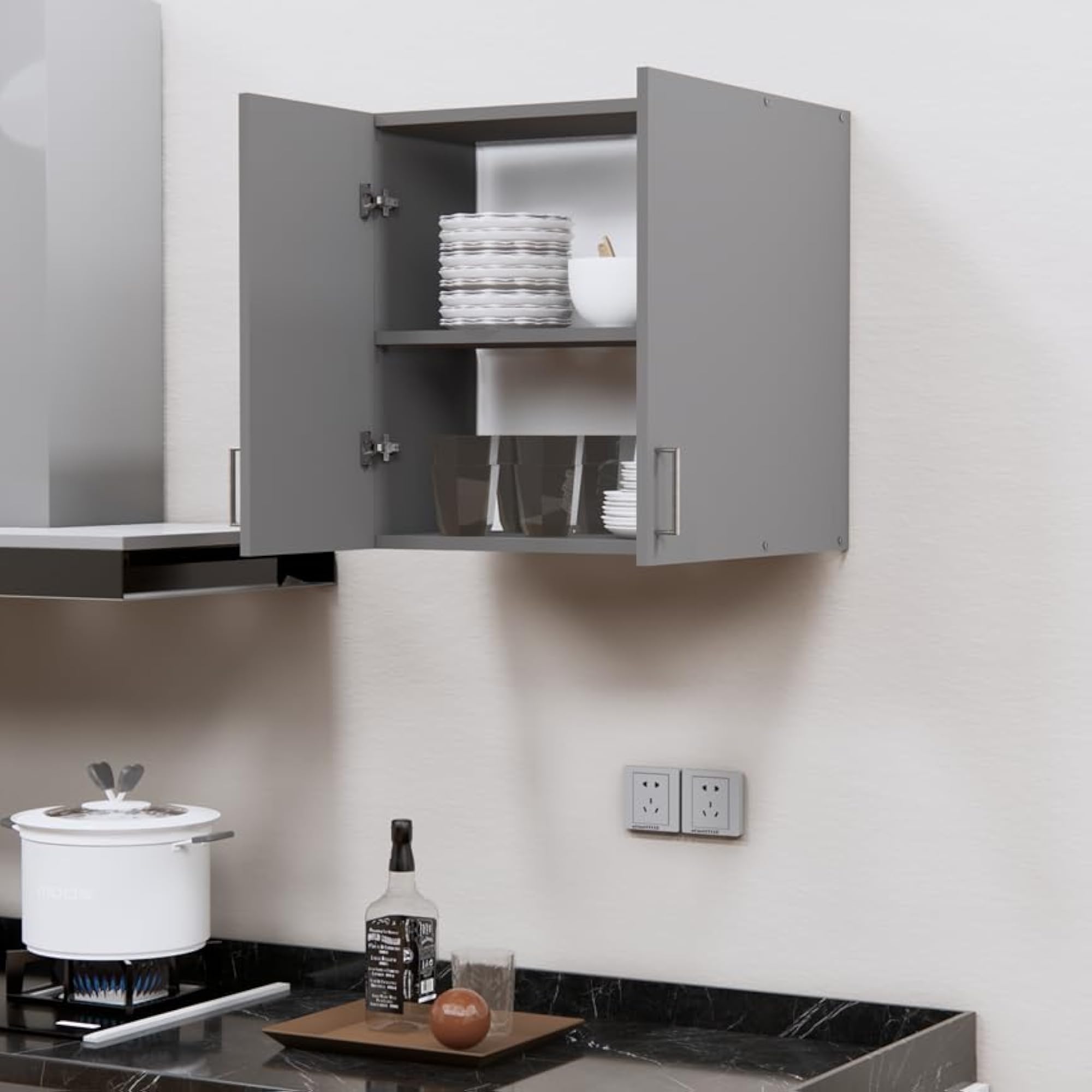 2-Door Engineered Wood Wall Cabinet for Kitchen