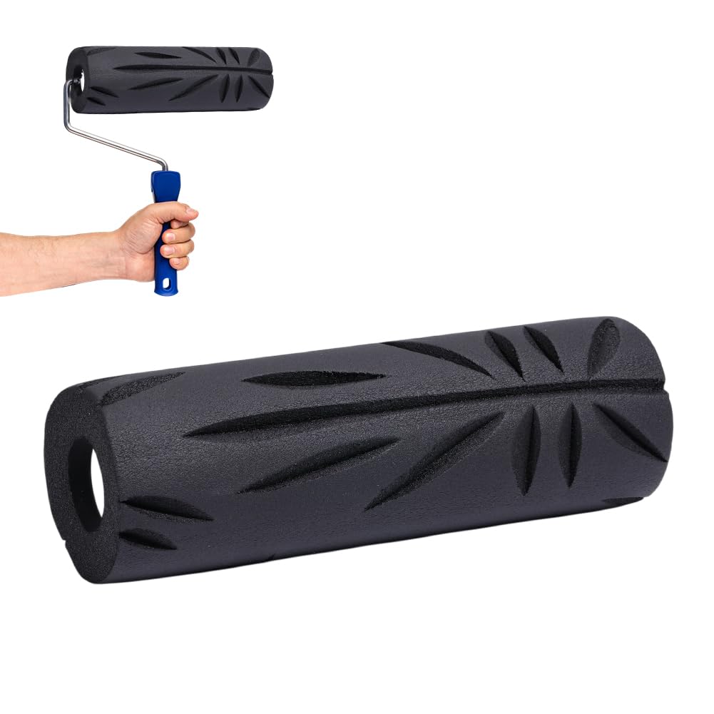 DELORIGIN Drywall Texture Roller Ceiling Special Textured Rollers 8.9inch Paint Roller Decorative Drywall Texturing Tool for Repair Home Renovation Painting Household Art(Raven's Foot)