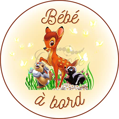 Print Corner - Autocollant Bébé Bambi - Bébé, Métal, Verre, Vinyle, Cartoon, Colorful, Sticker