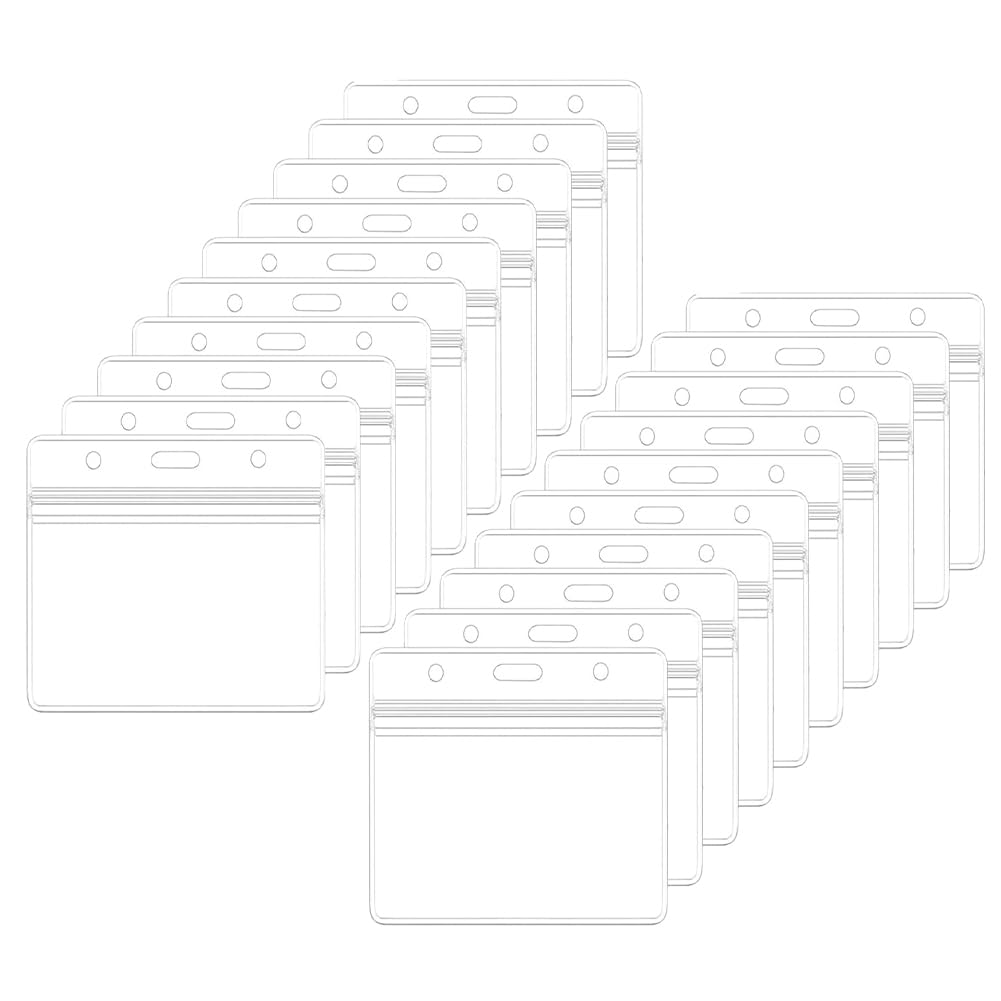 30 Pezzi Porta Badge Plastica,Portabadge di PVC Impermeabili, Porta Badge Trasparente per Fiere Scuole Conferenze, Infermiera Ufficio Mostra (30)