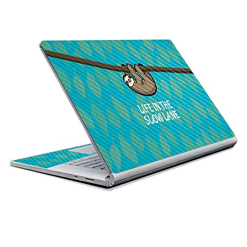 Image of MightySkins Carbon Fiber Skin for Microsoft Surface Book 2 13 inch (2017) - Slow Sloth,Protective, Durable Textured Carbon Fiber Finish,Easy to Apply, Remove, and Change Styles,