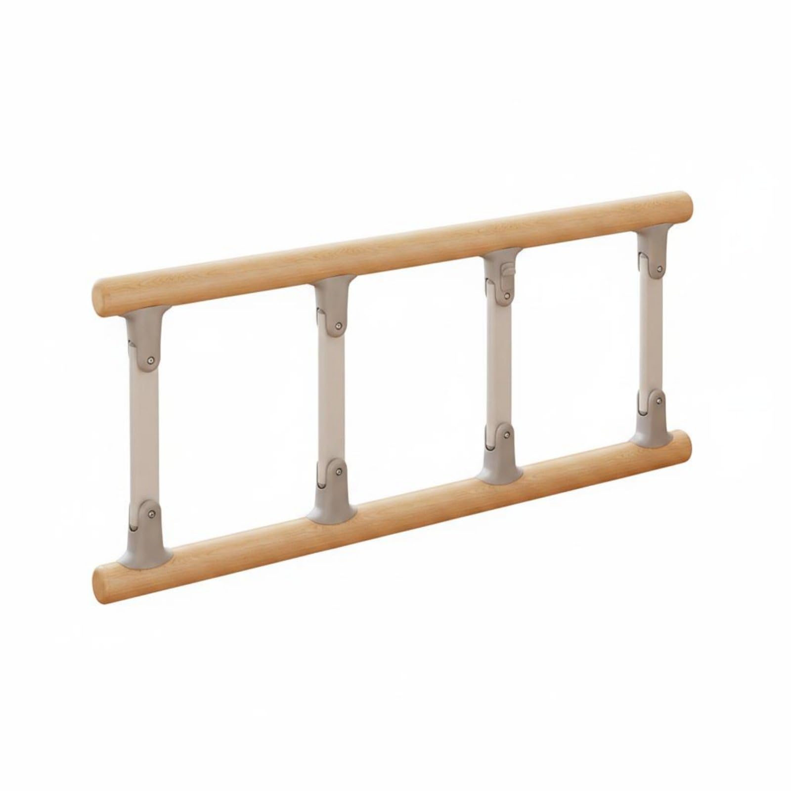 Amagogo de Cama de con Asidero Pasamanos Protector Soporte Capacidad de Carga hasta 150 Kg para Apoyo Estable al Sentarse O, Barandilla De Cama De Madera Maciza De Cuatro Postes