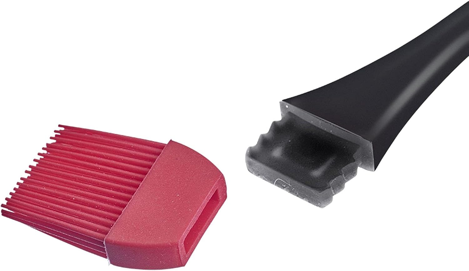 Westmark Marinating Brush, Extra Long Handle, with Kink and Removable Brush Head, Silicone, Black/Red, 15452270