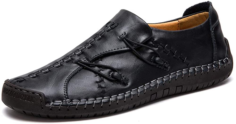 Asifn Verano Zapatillas sin Cordones Hombre Cuero Zapatos Caballero Casuales Trabajo Ligeras Mocasines Ponerse Barco Vestido Formal